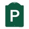 Signmission Designer Series Sign P Parking Sign, Green & White Aluminum Sign, 18" x 24", GW-1824-23513 A-DES-GW-1824-23513 - alternate 1
